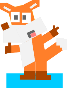 openclipart圖庫：Square animal cartoon fox