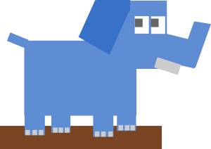 openclipart圖庫：Square animal cartoon elephant