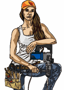 openclipart圖庫：Machine Tool Worker Gal