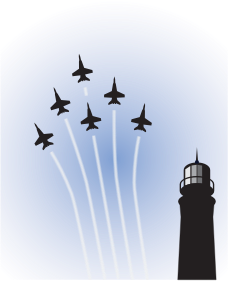 openclipart圖庫：Blue Angels over Lighthouse