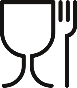 Glass And Fork Symbol On Plastic Glass And Fork Symbol On Plastic