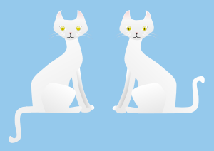 openclipart圖庫：Two white cats (Rufus and Snowflake)