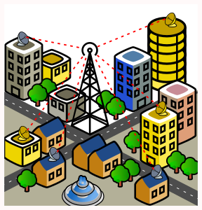 openclipart圖庫：point to multipoint (wimax) scenario