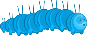 openclipart圖庫：Blue Caterpillar