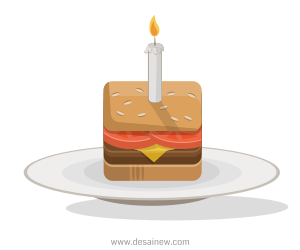 openclipart圖庫：Birthday Burger Vector