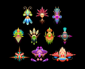 openclipart圖庫：Embellish Set Black Background