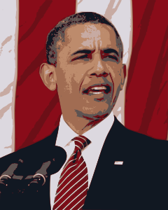 openclipart圖庫：Obama Speaking in 2012 - Remix
