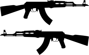 openclipart圖庫：AK 47 Rifle silhouette