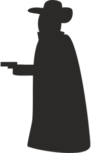 openclipart圖庫：Robber with gun silhouette