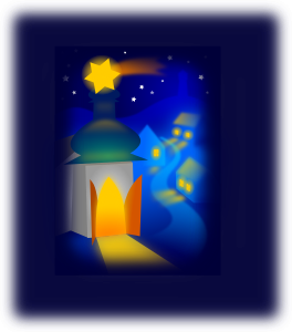 openclipart圖庫：Christmas winter scenery - postcard