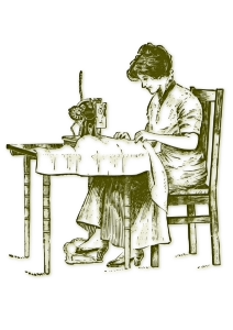 openclipart圖庫：Sewing woman vintage
