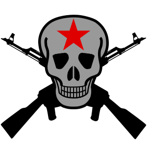 openclipart圖庫：Skull and crossed guns 2