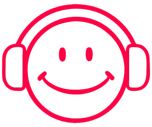 openclipart圖庫：Cartoon Smiley With Headphones