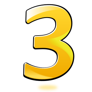 openclipart圖庫：Glossy Number : Three