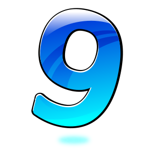 openclipart圖庫：Glossy Number : Nine