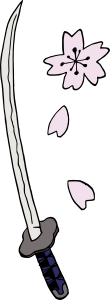 openclipart圖庫：Samurai Sword and Sakura