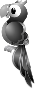 openclipart圖庫：Parrot Remix Greyscale