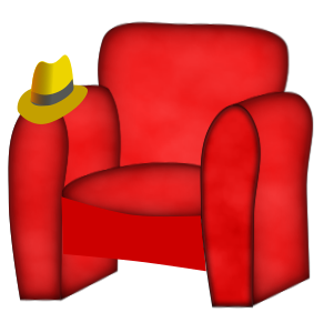 openclipart圖庫：hat on a chair .