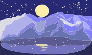 openclipart圖庫：mountains night landscape