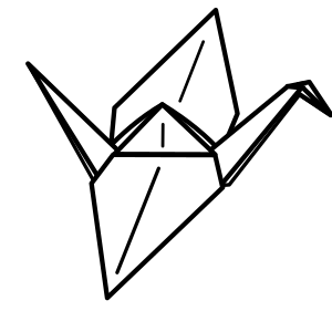 openclipart圖庫：Origami Crane (white)