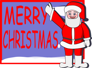 openclipart圖庫：greeting card with santa