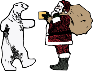openclipart圖庫：Santa and the Polar Bear
