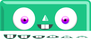 openclipart圖庫：Cute Box Monster with a smile