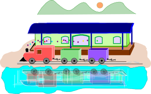 openclipart圖庫：trenzinho na estação
