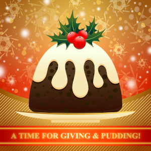 openclipart圖庫：Pudding With Christmassy Bg