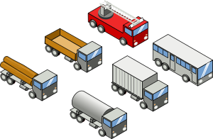 openclipart圖庫：Six isometric vehicles