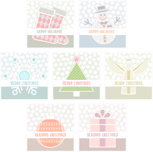 openclipart圖庫：Simple Xmas Cards Set