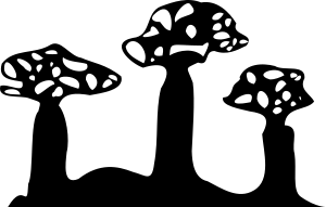openclipart圖庫：Boab silhouette