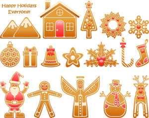 openclipart圖庫：Gingerbread Xmas Set