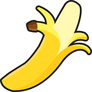 openclipart圖庫：Simple Peeled Banana (Outlined)