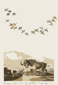 openclipart圖庫：happy gnu year public domains day