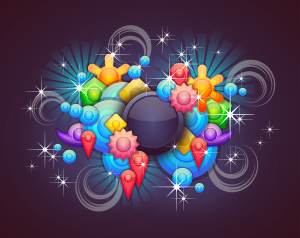 openclipart圖庫：Badge With Abstract Background 2