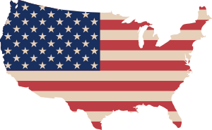 openclipart圖庫：USA map and flag