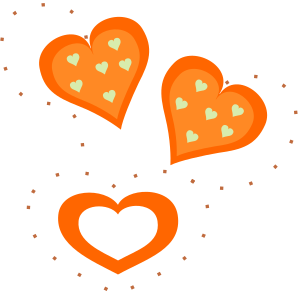 openclipart圖庫：Valentine Orange Hearts