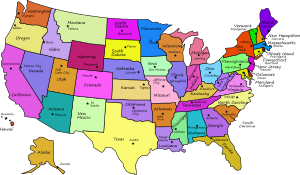 openclipart圖庫：United States Map With Capitals, and State Names