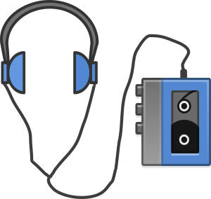 openclipart圖庫：Headphones with Portable Tapeplayer