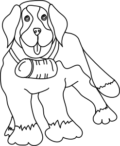 Download Clipart - saint Bernard's dog outline