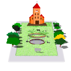 openclipart圖庫：praça da igreja