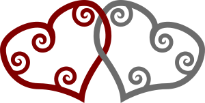 openclipart圖庫：Red & Silver Maori Hearts Interlinked