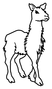 Clipart - llama lineart