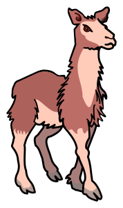 openclipart圖庫：llama - coloured