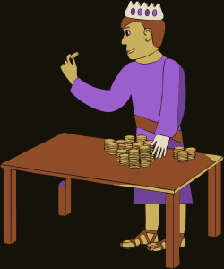 openclipart圖庫：king counting his money