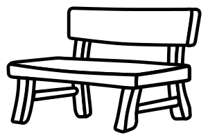 openclipart圖庫：bench - lineart