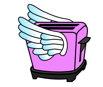 openclipart圖庫：Pink Flying Toaster