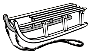 openclipart圖庫：sledge - lineart