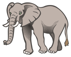 openclipart圖庫：elephant - coloured